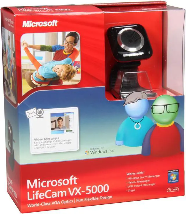 Alt view image 6 of 6 - Microsoft LifeCam VX-5000 1.3 M Effective Pixels USB 2.0 WebCam - Fire Red