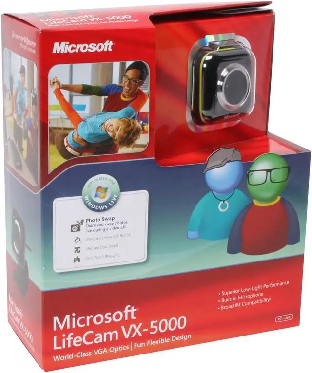Alt view image 10 of 10 - Microsoft LifeCam VX-5000 1.3 M Effective Pixels USB 2.0 WebCam - Lucky Green