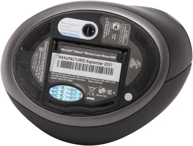 Alt view image 6 of 8 - Microsoft 69K-00001 Gray 5 Buttons Tilt Wheel RF Wireless Laser Natural Mouse 6000 - OEM