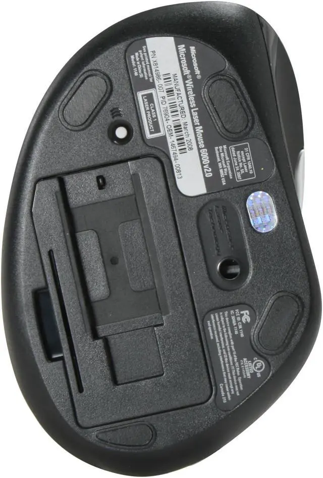 Alt view image 6 of 7 - Microsoft QWA-00002S 5 Buttons Tilt Wheel 2.4 GHz Wireless Laser Mouse 6000 - OEM