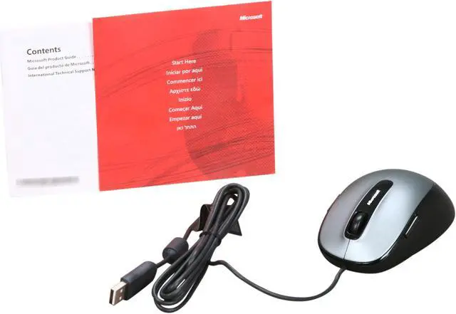 Alt view image 4 of 5 - Microsoft Comfort Mouse 4500 4FD-00006 Grey 5 Buttons Tilt Wheel USB Wired BlueTrack Mouse