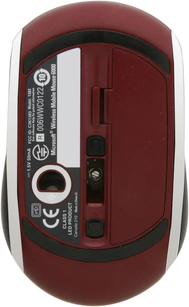 Alt view image 4 of 6 - Microsoft Wireless Mobile Mouse 6000 - Red