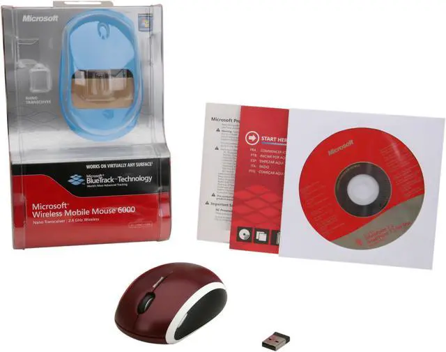 Alt view image 6 of 6 - Microsoft Wireless Mobile Mouse 6000 - Red