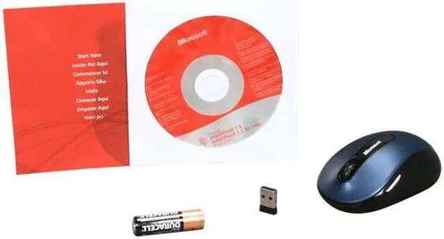 Alt view image 4 of 4 - Microsoft Wireless Mobile Mouse 4000 Blue 1 x Wheel USB RF Wireless Mouse