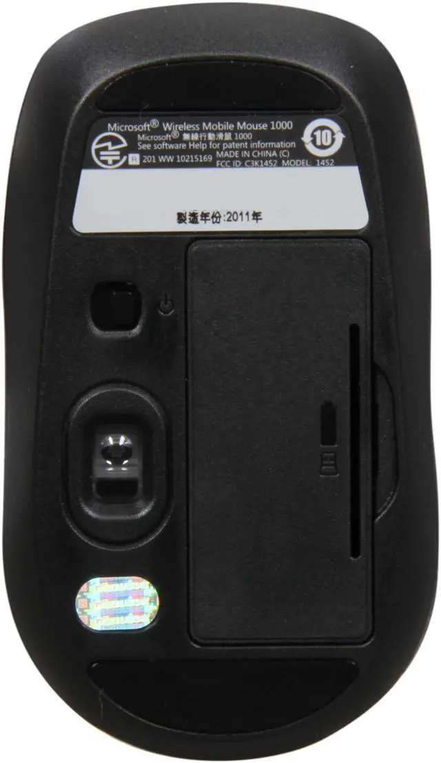 Alt view image 4 of 5 - Microsoft Wireless Mobile Mouse 1000 for Business Black 3 Buttons 1 x Wheel USB 2.4 GHz RF Optical 1000 dpi