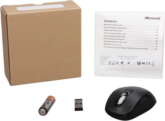 Alt view image 5 of 5 - Microsoft Wireless Mobile Mouse 1000 for Business Black 3 Buttons 1 x Wheel USB 2.4 GHz RF Optical 1000 dpi