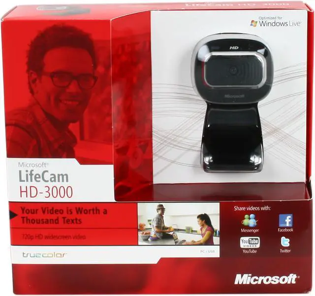 Alt view image 7 of 7 - Microsoft LifeCam HD-3000 USB 2.0 720p HD widescreen video webcam