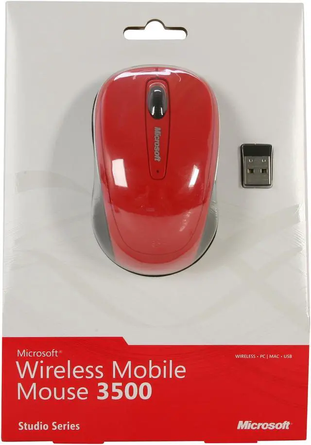 Alt view image 6 of 6 - Microsoft 3500 GMF-00175 Flame Red Gloss 1 x Wheel USB BlueTrack Mouse