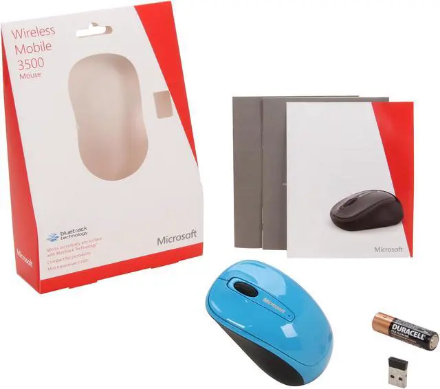 Alt view image 5 of 5 - Microsoft 3500 Wireless Mobile Mouse - Cyan Blue .Comfortable design, Right/Left Hand Use, Wireless, USB 2.0 with Nano transceiver for PC/Laptop/Desktop, works with Mac/Windows Computers