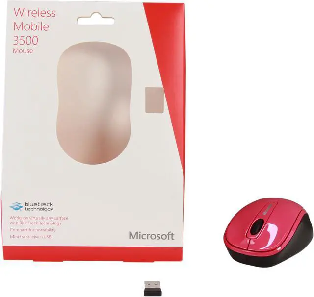 Alt view image 5 of 5 - Microsoft 3500 Wireless Mobile Mouse, Magenta Pink (GMF-00278)