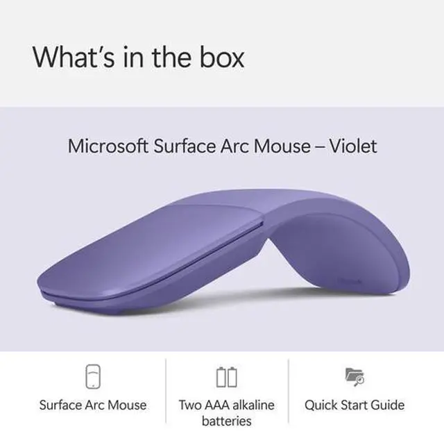 Alt view image 2 of 9 - Microsoft - Surface Arc Bluetooth BlueTrack Ambidextrous Mouse - Wireless - Violet
