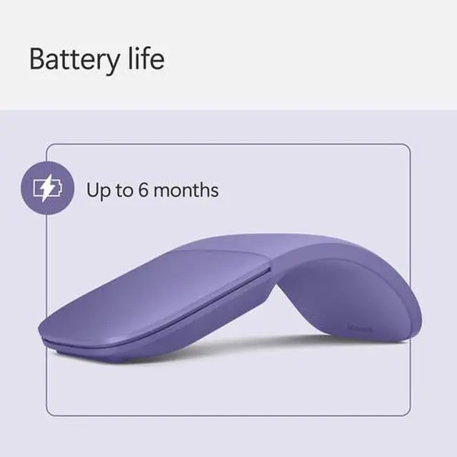 Alt view image 3 of 9 - Microsoft - Surface Arc Bluetooth BlueTrack Ambidextrous Mouse - Wireless - Violet