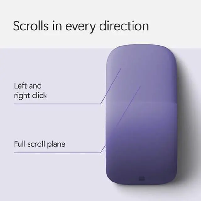 Alt view image 4 of 9 - Microsoft - Surface Arc Bluetooth BlueTrack Ambidextrous Mouse - Wireless - Violet