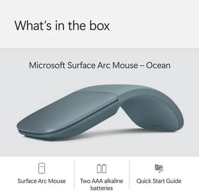 Alt view image 2 of 9 - Microsoft - Surface Arc Bluetooth BlueTrack Ambidextrous Mouse - Wireless - Ocean Blue