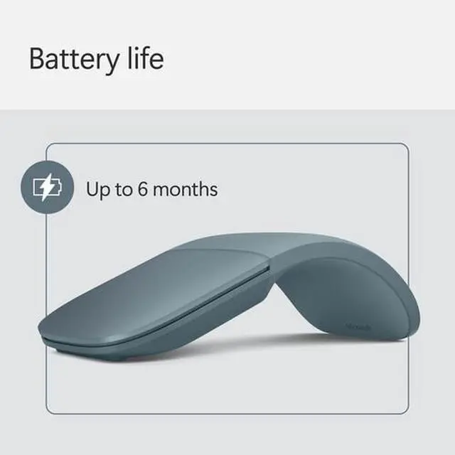 Alt view image 3 of 9 - Microsoft - Surface Arc Bluetooth BlueTrack Ambidextrous Mouse - Wireless - Ocean Blue
