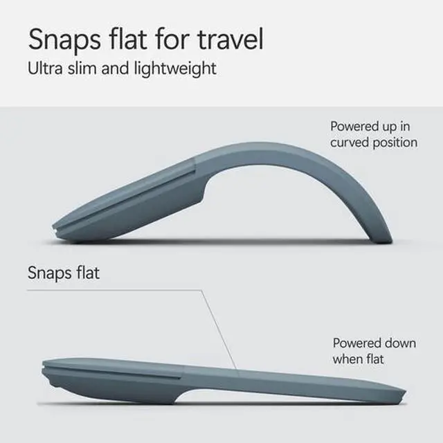 Alt view image 5 of 9 - Microsoft - Surface Arc Bluetooth BlueTrack Ambidextrous Mouse - Wireless - Ocean Blue