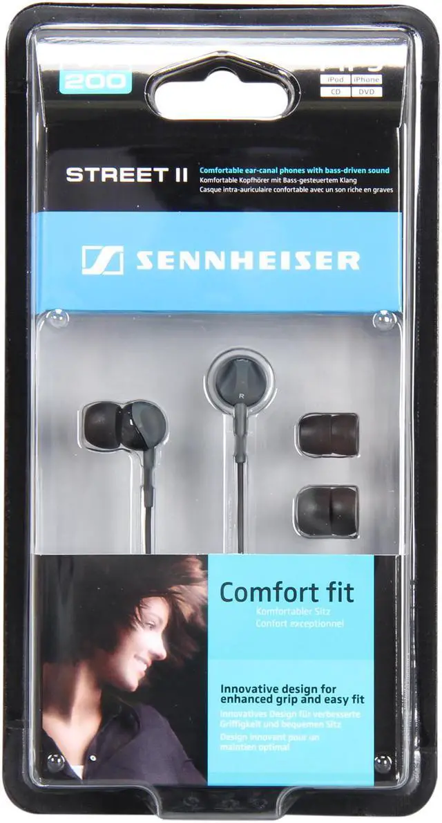 Alt view image 4 of 4 - Sennheiser Black CX200 3.5mm Connector Canal Stereo Headphone