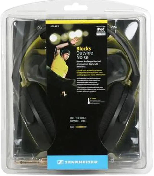 Alt view image 5 of 5 - Sennheiser HD428 3.5mm/ 6.3mm Connector Circumaural Stereo Headphones