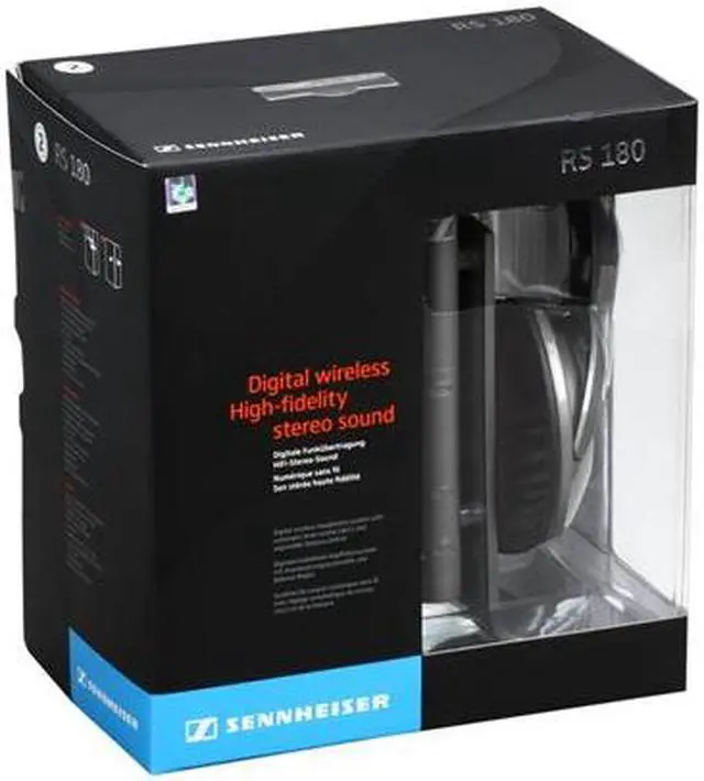 Alt view image 3 of 3 - Sennheiser Silver RS 180 Circumaural Wireless Headphone w/ Transmitter