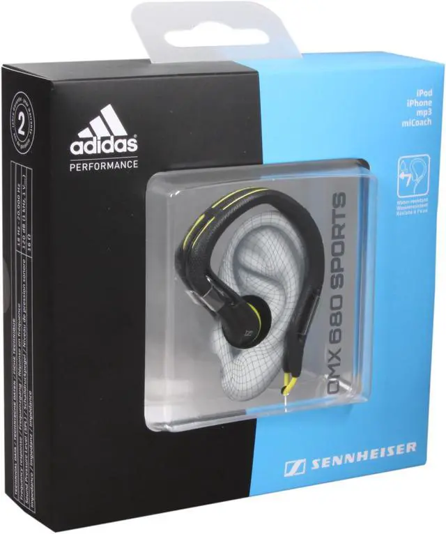 Alt view image 3 of 5 - Sennheiser OMX680 3.5mm Connector Earbud Adidas inspired Earclip Sport Headphone