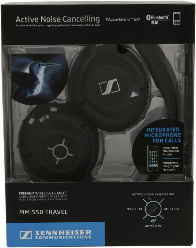 Alt view image 6 of 6 - Sennheiser MM 550 3.5mm Connector Around-Ear Bluetooth Stereo Noise Cancelling Headphone