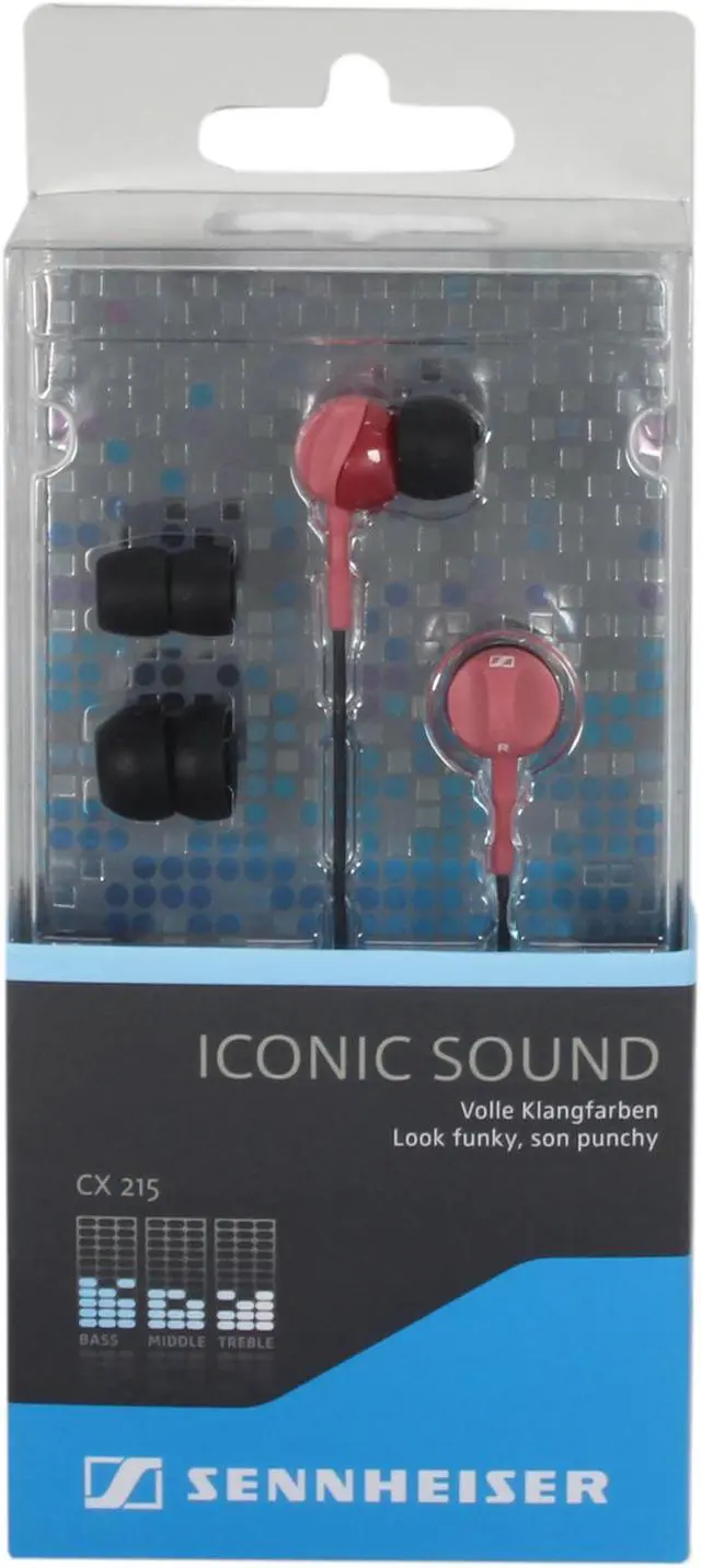Alt view image 6 of 6 - Sennheiser Red CX 215 3.5mm Connector Ear-Canal Headphone (Red)