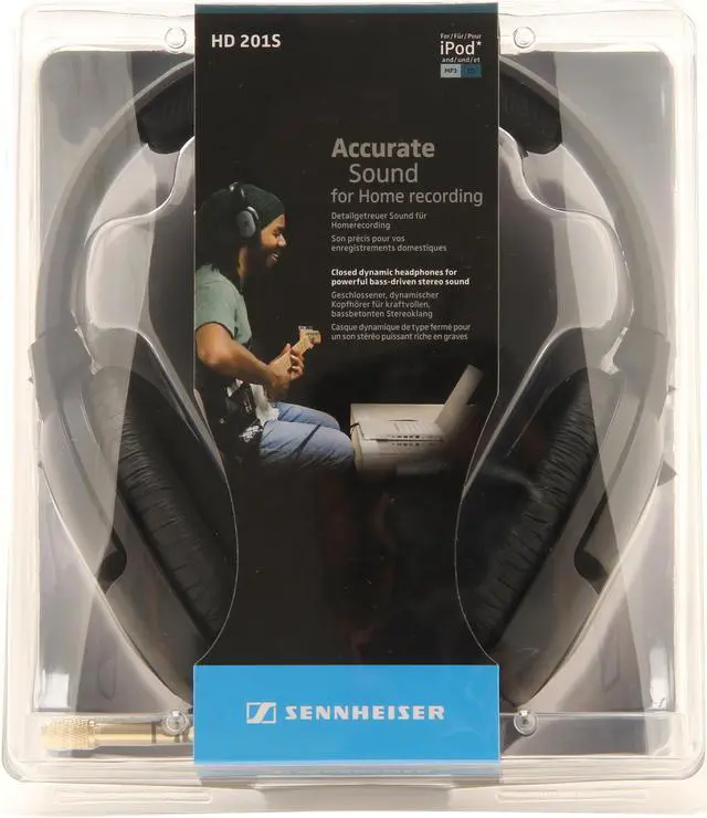 Alt view image 6 of 6 - Sennheiser HD201S 3.5mm/ 6.3mm Connector Around-Ear Hi-fi Headphone
