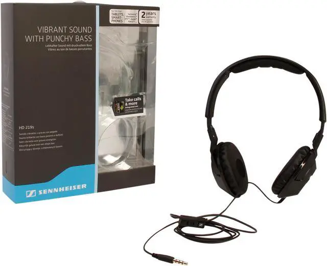 Alt view image 7 of 7 - Sennheiser HD 219S On Ear Headphone with Integrated Microphone for Smartphones-Black
