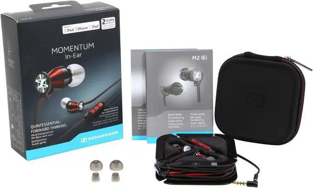Alt view image 5 of 5 - Sennheiser M2IEI Momentum In-Ear Headphones - iOS Devices - Black/Red (506231)