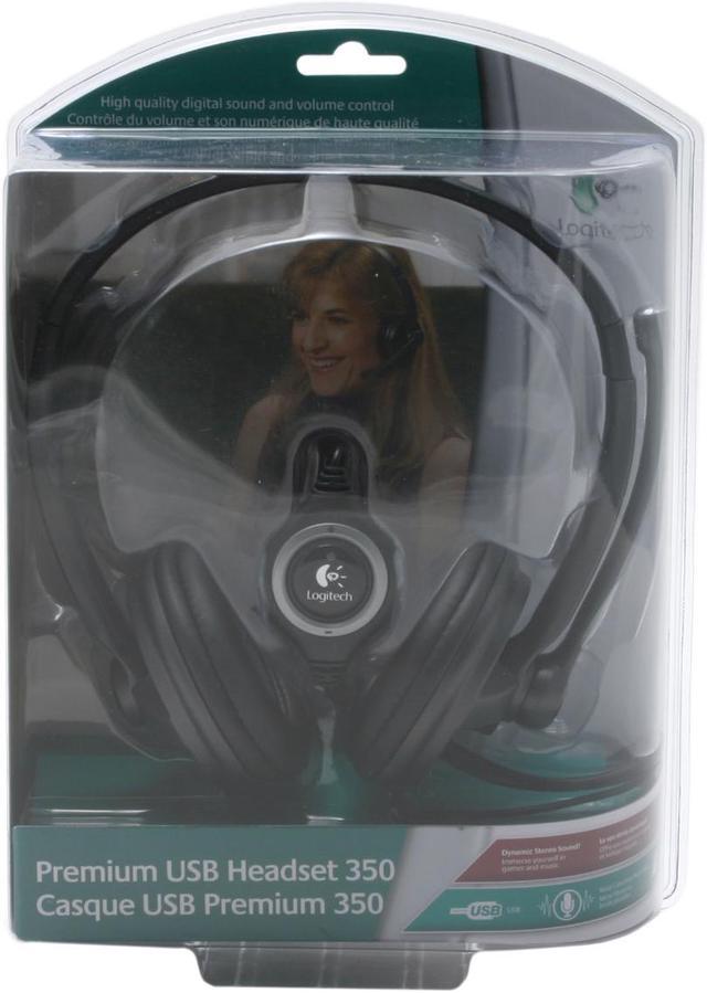 Alt view image 5 of 5 - Logitech Premium 350 USB Connector Circumaural Headset
