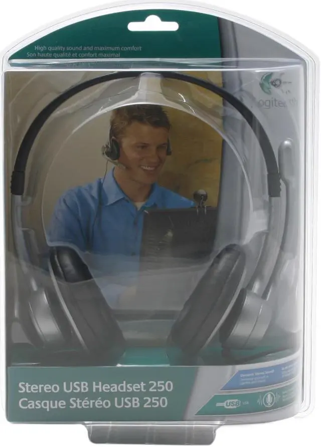 Alt view image 2 of 2 - Logitech 980356-0403 USB Connector Circumaural Headset 250
