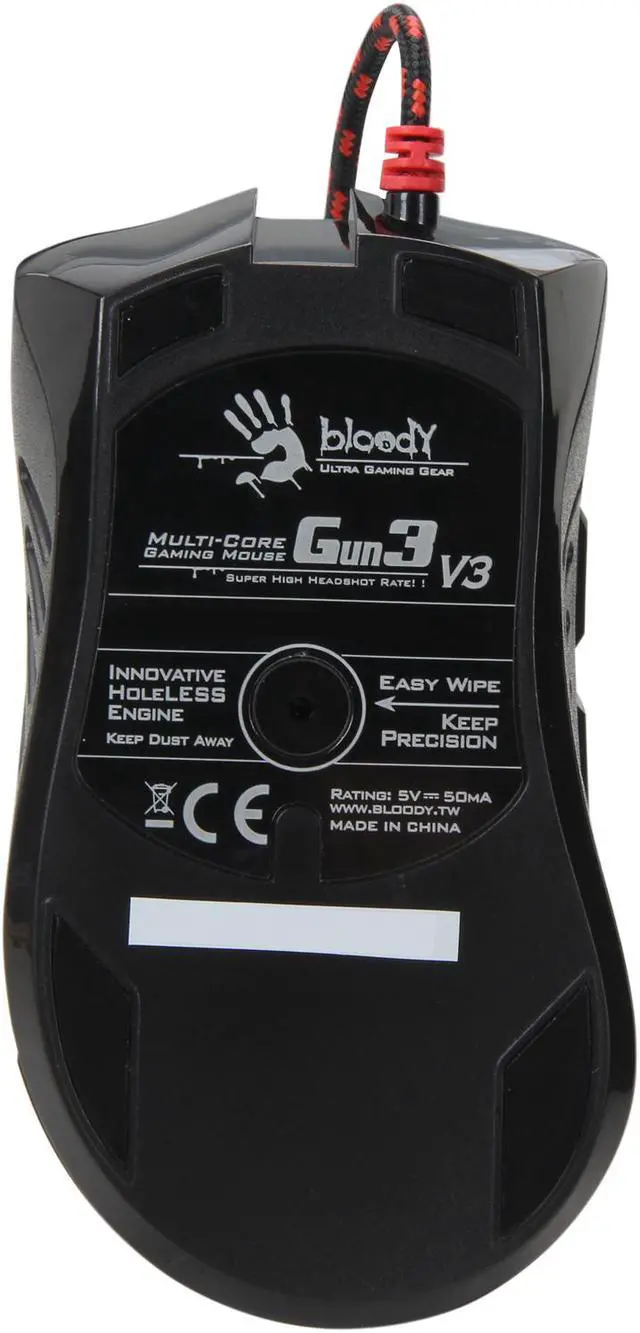 Alt view image 3 of 5 - A4Tech V3 Black 7 Buttons 1 x Wheel USB Wired Optical Gaming Mouse