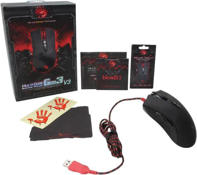 Alt view image 5 of 5 - A4Tech V3 Black 7 Buttons 1 x Wheel USB Wired Optical Gaming Mouse