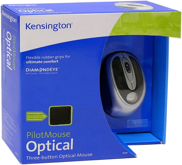 Kensington PilotMouse Optical 72127 Silver/Black Wired Optical Mouse ...