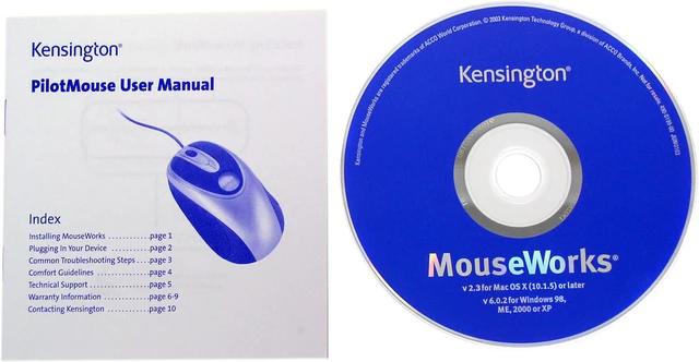 Kensington PilotMouse Optical 72127 Silver/Black Wired Optical Mouse ...