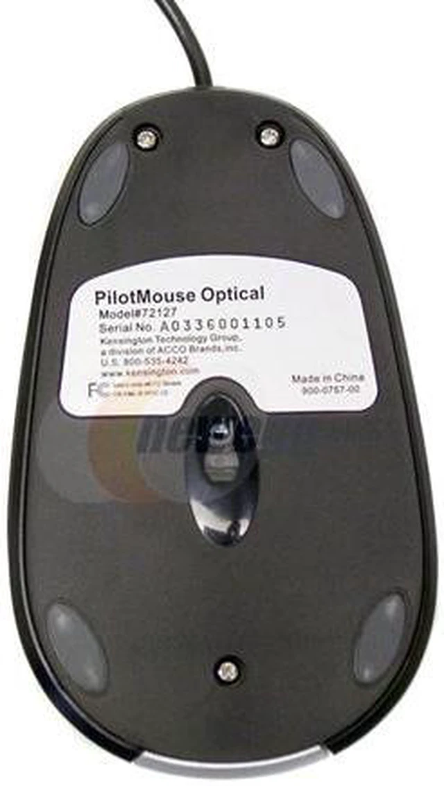 Kensington PilotMouse Optical 72127 Silver/Black Wired Optical Mouse ...