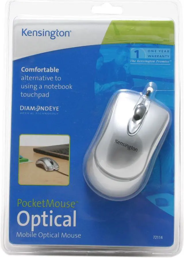 Alt view image 6 of 6 - Kensington 72114G Silver 3 Buttons 1 x Wheel USB Wired Optical PocketMouse