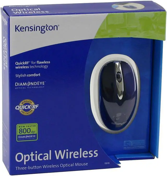 Alt view image 5 of 5 - Kensington 72219 Blue and Chrome 3 Buttons 1 x Wheel RF Wireless Optical Mouse