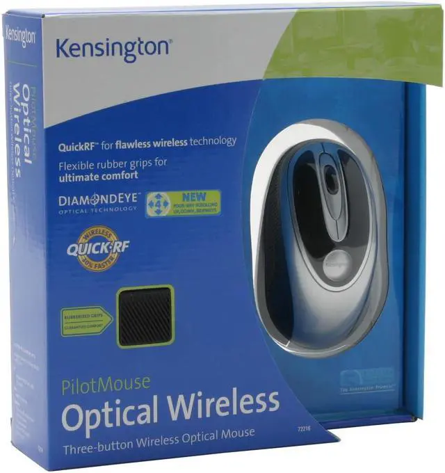 Alt view image 6 of 6 - Kensington PilotMouse 72216 2-Tone 3 Buttons 1 x Wheel RF Wireless Optical Mouse