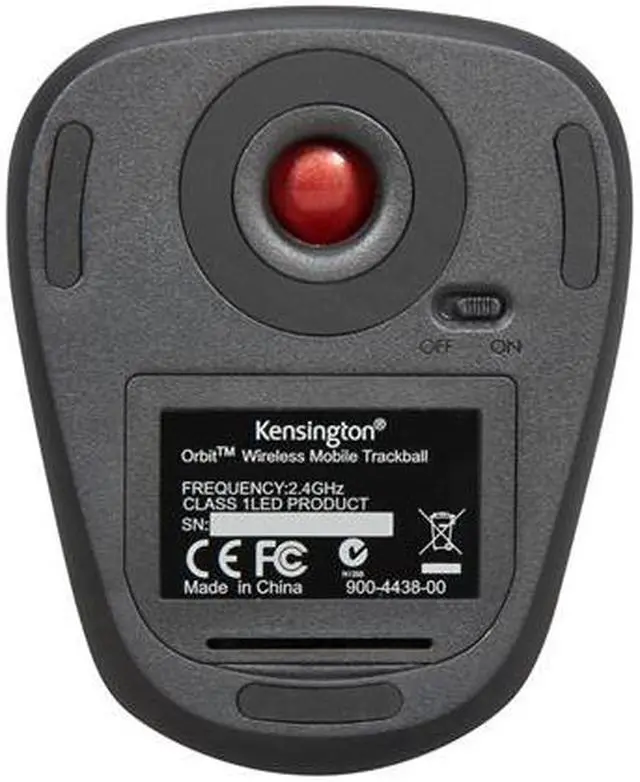 Alt view image 4 of 5 - Kensington K72352US Black RF Wireless Orbit Mobile Trackball