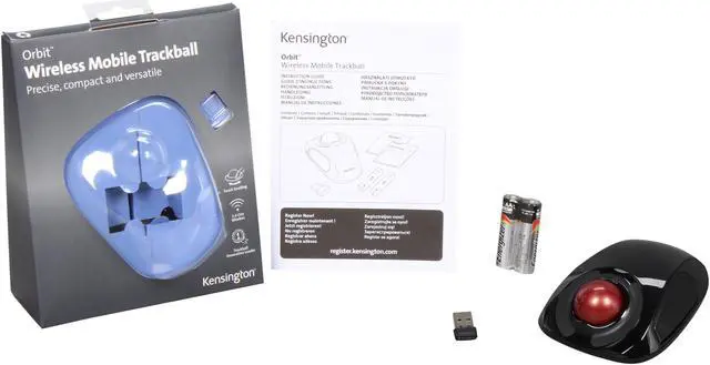 Alt view image 5 of 5 - Kensington K72352US Black RF Wireless Orbit Mobile Trackball