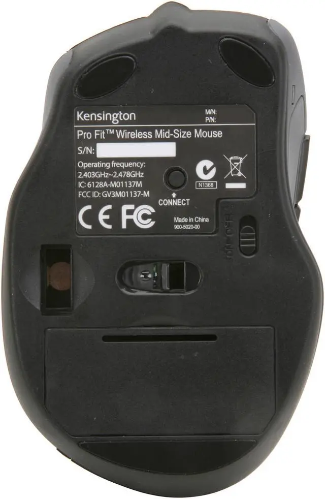 Alt view image 4 of 5 - Kensington Pro Fit K72405US Black 1 x Wheel USB RF Wireless Optical Mid-Size Wireless Mouse