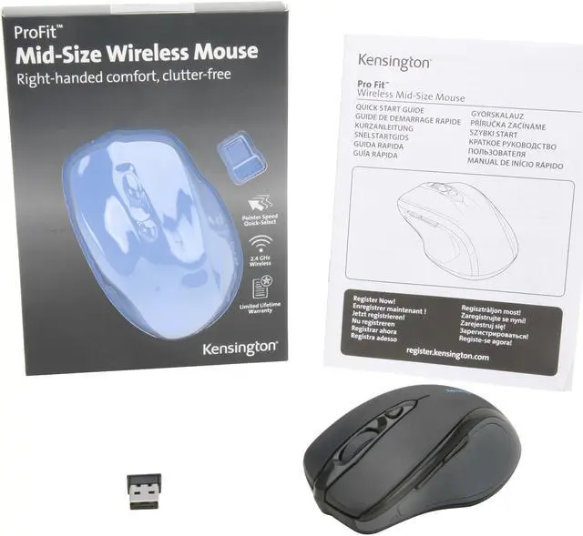 Alt view image 5 of 5 - Kensington Pro Fit K72405US Black 1 x Wheel USB RF Wireless Optical Mid-Size Wireless Mouse