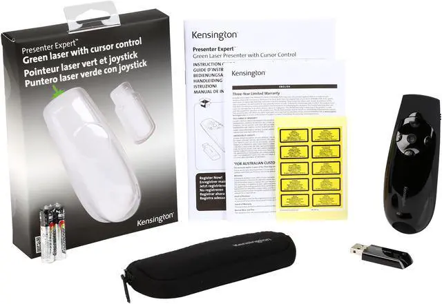 Alt view image 8 of 7 - Kensington K72426AM Presenter Expert with Cursor Control, Backlit Joystick & Green Laser Pointer