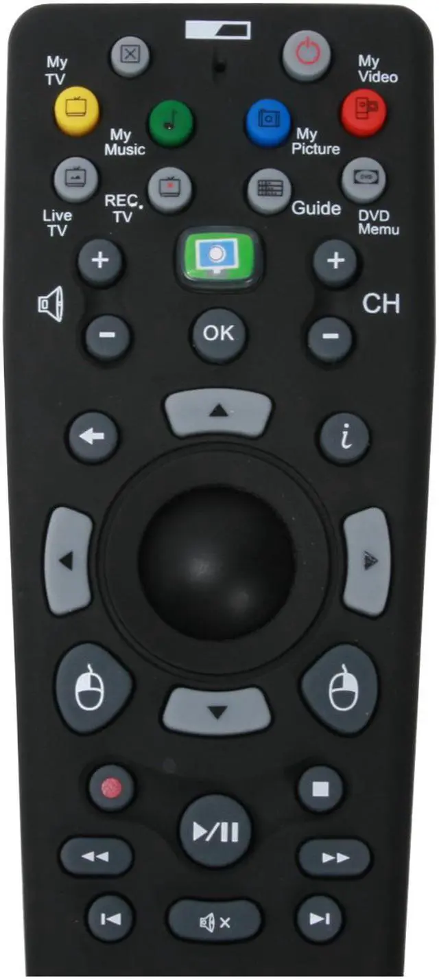 Alt view image 4 of 7 - X-Gene 01034 Black 2.4 GHz Wireless MCE Remote Control w/ Optical Trackball