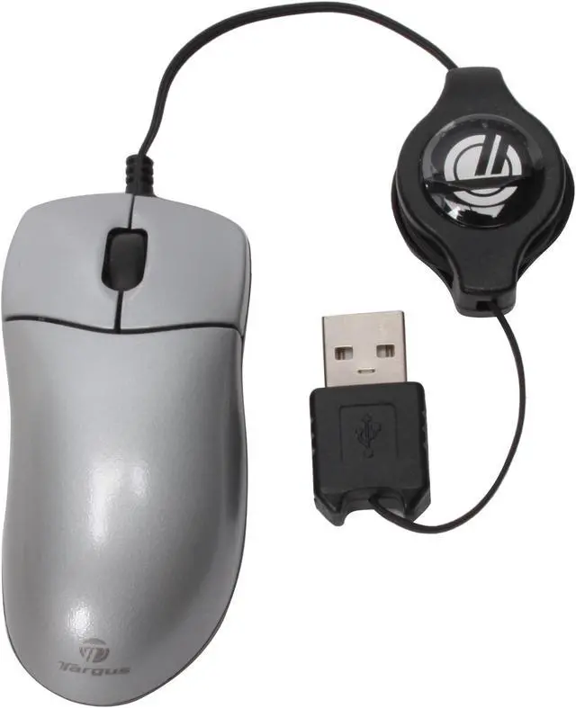 Alt view image 7 of 10 - Targus PAUM01U Silver 3 Buttons 1 x Wheel USB Wired Optical Ultra Mini Retractable Mouse
