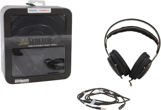 Alt view image 6 of 6 - PHILIPS O'Neill Black SHO9565BK/28 3.5mm Connector Circumaural Stretch Headband Headphone (black)