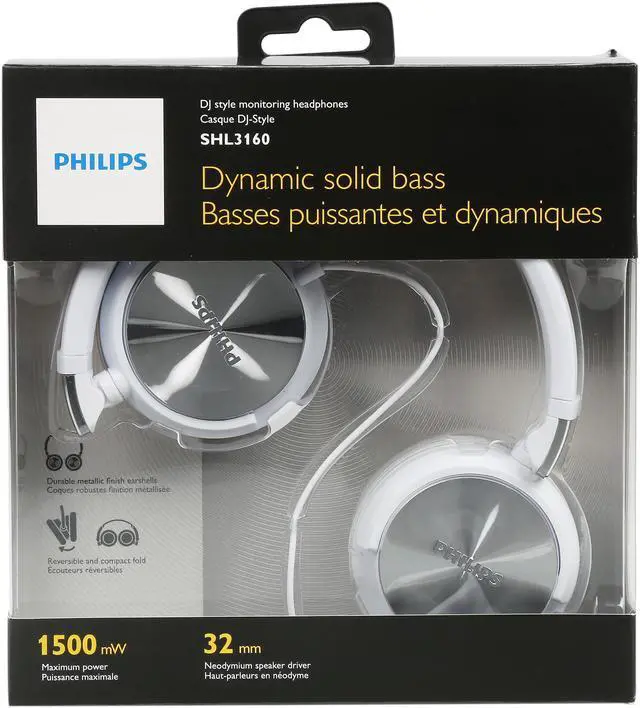 Alt view image 6 of 5 - Philips SHL 3160 dynamic solid bass on ear headphone - White