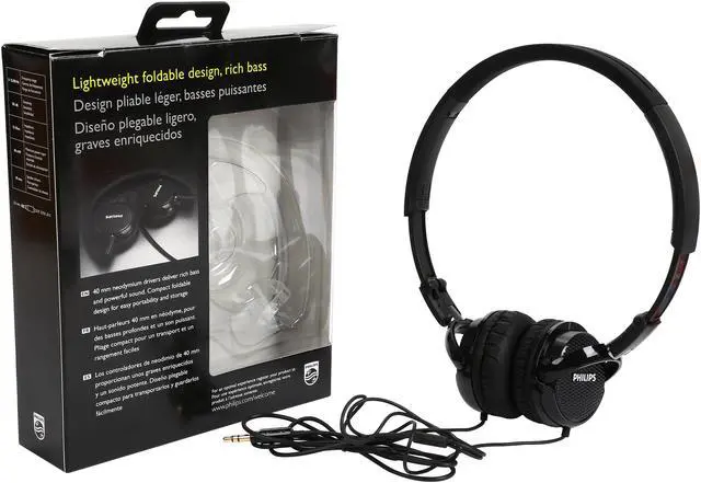 Alt view image 8 of 9 - PHILIPS FS3BK On Ear Foldable Headphones - Black