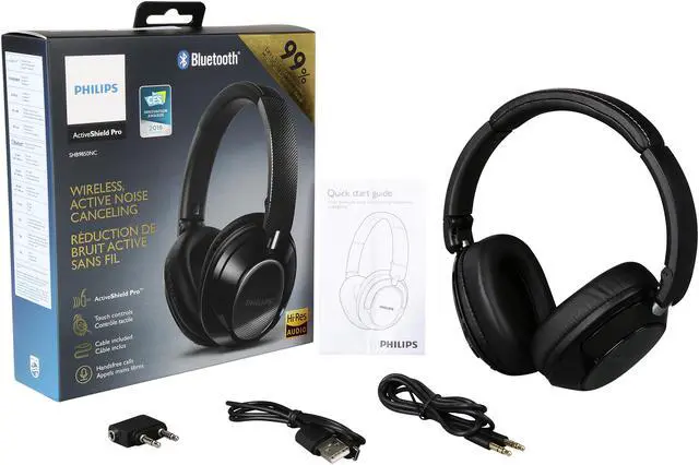 Alt view image 7 of 7 - PHILIPS SHB9850NC/27 Wireless Noise Cancelling Over-ear Headphones